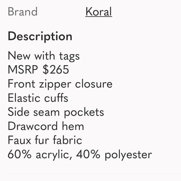 NWT KORAL Montana Sherpa Faux Fur
Jacket Brown & Black - Picture 6 of 6